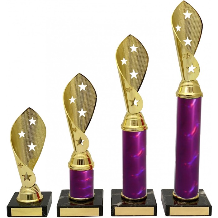 STAR TWIRL COLUMN TROPHY - PURPLE